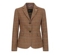 TruClothing Women's Oak Brown Tailored Fit Tweed Blazer in Herringbone Check - Oak - UK L/14 | EU 40 | US 10