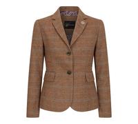 TruClothing Womens Oak Brown Tailored Fit Tweed Blazer in Herringbone Check Wool - Size 20 UK