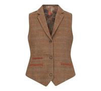 TruClothing Women's Oak Brown Tailored Fit Tweed Waistcoat in Herringbone Check - Oak - UK M/12 | EU 38 | US 8