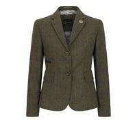 TruClothing Women's Olive Tailored Fit Tweed Blazer in Herringbone Check - Olive - UK 2XL/18 | EU 44 | US 14