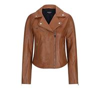 TruClothing Womens Real Leather Biker Jacket Cross Zip Soft Slim Fit Brando Tan Brown Black Red Yellow - Tan L