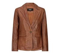 TruClothing Womens Real Leather Blazer Jacket Short 1 Buton Brown Tan Black Classic Retro - Timber XL