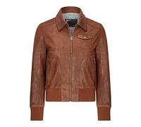 TruClothing Womens Real Leather Bomber Jacket Short Zipped Retro Brown Tan Black Blue Grey - Timber L