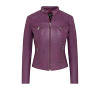 TruClothing Women's Real Leather Classic Racer Style Slim Fit Biker Jacket in Plum | Size: 24 TruClothing Plum 24