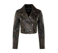 TruClothing Women's Real Leather Short Cropped Length Brando Style Biker Jacket in Brown | Size: 12 TruClothing Brown 12