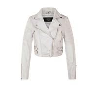 TruClothing Women's Real Leather Short Cropped Length Brando Style Biker Jacket in White | Size: 8 TruClothing White 8