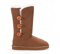 TruClothing Women's Sheepskin Suede Warm Winter Lined Mid-Calf Boots - Chestnut 6