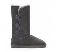TruClothing Women's Sheepskin Suede Warm Winter Lined Mid-Calf Boots - Grey 6