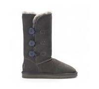 TruClothing Women's Sheepskin Suede Warm Winter Lined Mid-Calf Boots - Grey 4