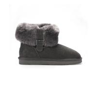 TruClothing Women's Sheepskin Suede Ankle Booties Slip-On Comfort Winter Boots - Grey 8