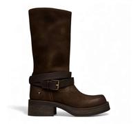 TruClothing Women's Suede Leather Mid-Calf High Western Riding Boots in Dark Brown | Size: 3 TruClothing Dark Brown 3