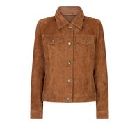 TruClothing Women's Suede Vintage Jeans Jacket Leather Biker in Tan | Size: Medium TruClothing Tan M