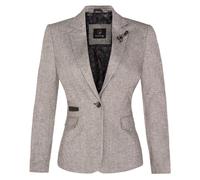 TruClothing Womens Tweed 1920s Herringbone Light Grey Blazer - Size 16 UK