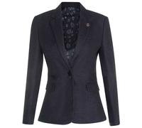 TruClothing Womens Tweed Herringbone Black Wool 1920s Blazer Canvas - Size 16 UK