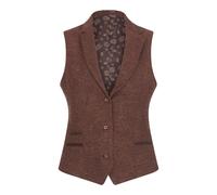 TruClothing Women's Tweed Waistcoat Herringbone 1920's in Camel | Size: 16 TruClothing Camel 16