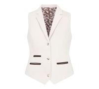 TruClothing Women's Waistcoat Wool Blend Cream Tweed Herringbone Tailored Fit Ladies Vest - Cream 10