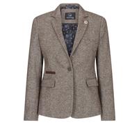 TruClothing Womens Tweed Blazer Jacket 1920s Vintage Elbow Patch Waistcoat Blinders Tan - Light Brown Blazer 20