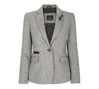 TruClothing Women's Wsn - Blazer Tweed Herringbone 1920's in Light Grey | Size: 14 TruClothing Light Grey 14
