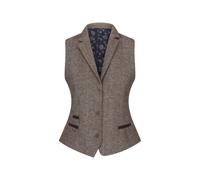 TruClothing Womens Tweed Blazer Jacket 1920s Vintage Elbow Patch Waistcoat Blinders Tan - Light Brown wc 18