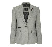 TruClothing wsn03 - Women's Tweed Grey Blazer Jacket Waistcoat Elow Patch Peaky 1920s - UK 16 - Grey - Blazer