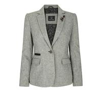 TruClothing wsn03 - Women's Tweed Grey Blazer Jacket Waistcoat Elow Patch Peaky 1920s - UK 8 - Grey - Blazer