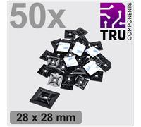 TruComponents Cable mount Adhesive/Scr fixing 4x thread Blk 50pcs 41224