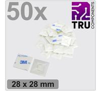 TruComponents Cable mount Adhesive/Scr fixing 4x thread Wh 50pcs 41225