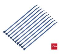 TruComponents Cable tie 250mm 4.8mm Blue Cable finder detectable 100pcs 40516