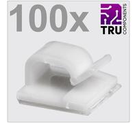 TruComponents Clip Self-adhesive Ø1-7mm Wh 100pcs 41221