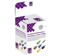 TruComponents Jack plug set,vertical Blu/Y/Grn/Bla/R/Sil 12 Parts