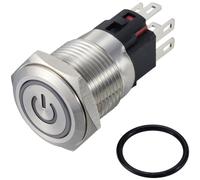 TruComponents Pushbutton ,Panel Mount,Off/(On),SPDT,Solder,IP65