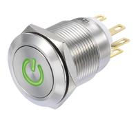 TruComponents Pushbutton ,Panel Mount,On/(On),NO/NC,Solder