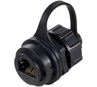 TruComponents RJ45 panel mount socket IP65 + cover 240074