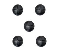 Trucraft - 15mm - Leather Look Football Shank Buttons - Pack of 5 - Black