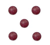 Trucraft - 15mm - Leather Look Football Shank Buttons - Pack of 5 - Wine