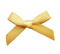 Trucraft 3cm 7mm Satin Ribbon Mini Craft Bows Honey Gold Pack of 20