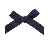 Trucraft 3cm 7mm Satin Ribbon Mini Craft Bows Navy Blue Pack of 20