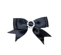 Trucraft - 5cm Diamante Buckle Satin Ribbon Double Craft Bows - Black - Pack of 5