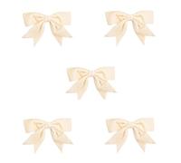 Trucraft - 8.5cm Velvet Ribbon Double Craft Bows - Ivory - Pack of 5