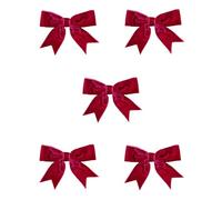 Trucraft - 8.5cm Velvet Ribbon Double Craft Bows - Wine - Pack of 5