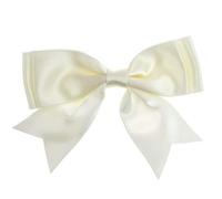 Trucraft Double Craft Bows, 5 Pack - 25mm Satin Ribbon, Cream/Ivory, 8.5cm Wide - Polyester, Colorfast, Machine Washable, Dry Cleanable