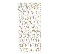 Trucraft - Italic Script Glitter Alphabet Letter Craft Stickers - Gold