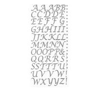 Trucraft - Italic Script Glitter Alphabet Letter Craft Stickers - Silver