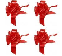 Trucraft - Large Pull Bows - 50MM - Poly Ribbon - RED - Pack of 4 For gift wrapping wedding flower basket presents hampers