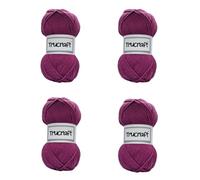 Trucraft - Premium Aran Yarn - 4 x 100g Balls Pack - Wool Shade 004 Mauve - For Knitting and Crochet