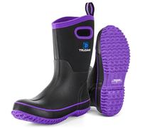 Trudave Wellington Boots Women Mid Calf Rain Boots Waterproof Boots for Women Neoprene Insulated Work Boots Outdoor Mud Boots for Hunting Farming, Purple, 8