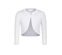 trudge Bolero for Girls Open Front Long Sleeve Short Elegant Knitted Cardigan Shoulder Jacket Bolero Jacket for Kids White 160