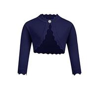 trudge Girls Knitted Shrug Cardigan Long Sleeve Navy Blue 7-8 Years