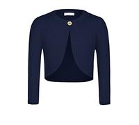 trudge Girls Open Front Cardigan Bolero Kids Long Sleeve Shoulder Jacket Bolero Jacket for School enrolment & Christening Dresses Navy Blue 160