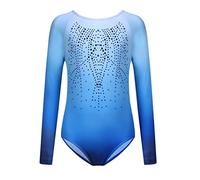trudge Gymnastics Leotards for Girls Long Sleeve Gradient Color Sparkle Leotard Dancing Ballet Gymnastics Athletic for Little Girl 3-4 Years
